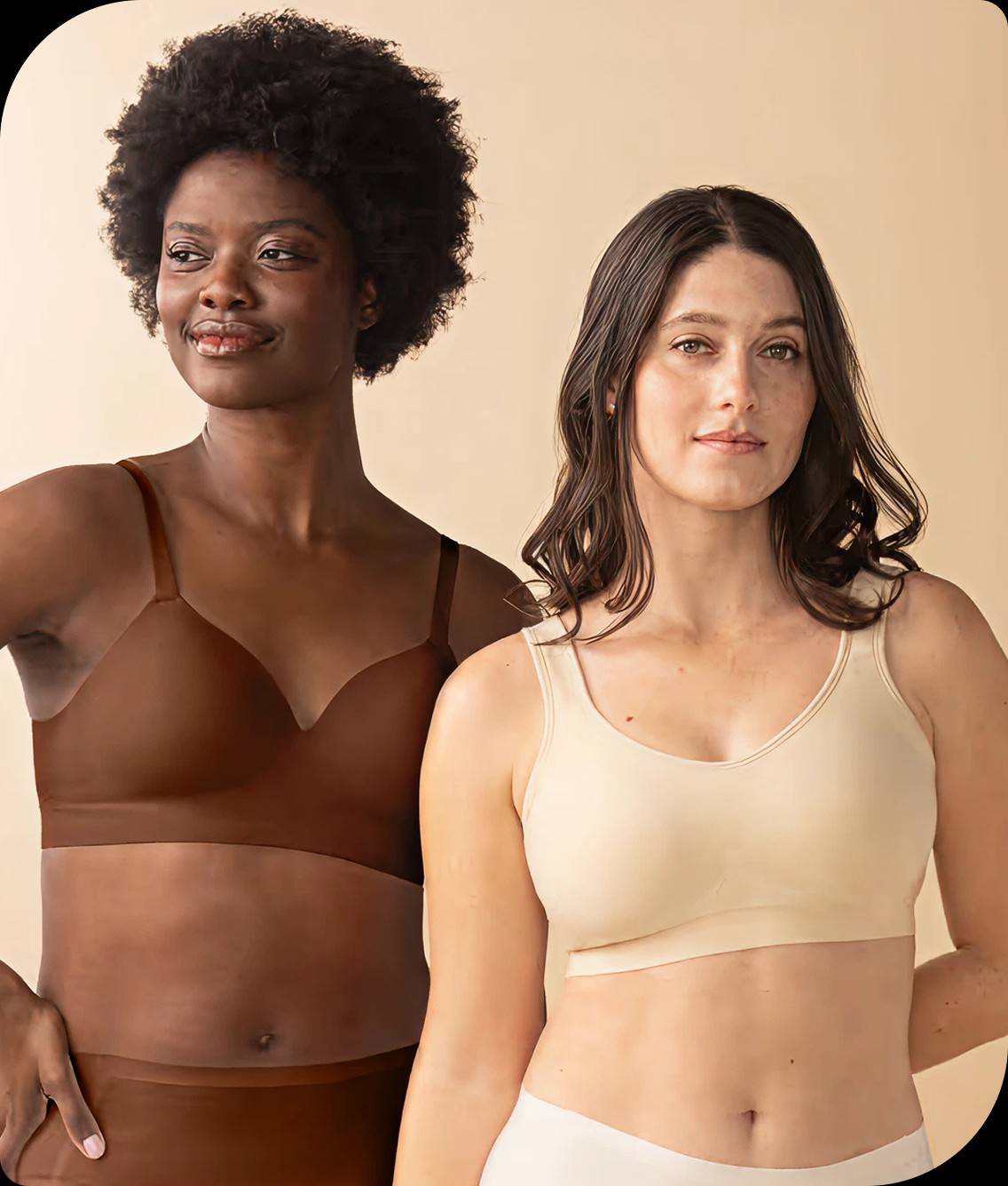 Two women wearing Truekind products