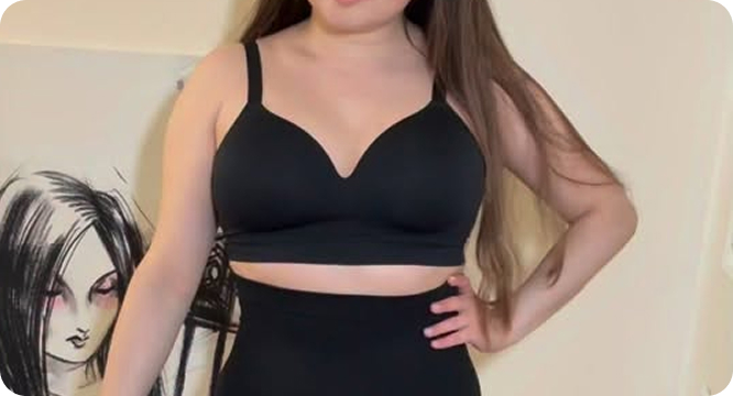 Customer wearing Supportive Comfort Wireless Shaping Bra