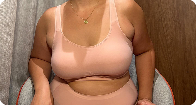 Customer wearing Daily Comfort Wireless Shaper Bra