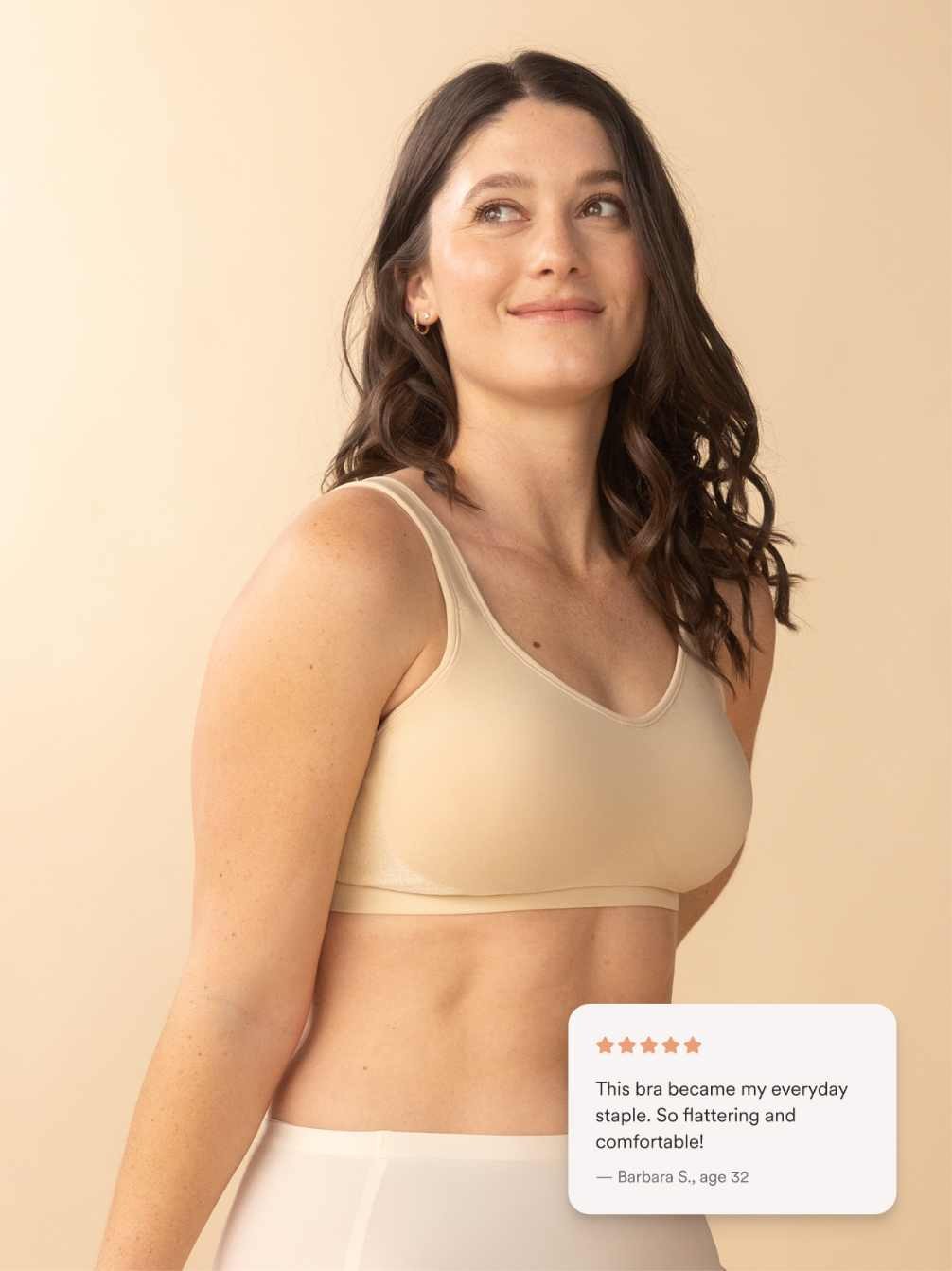 Woman wearing a Truekind bra