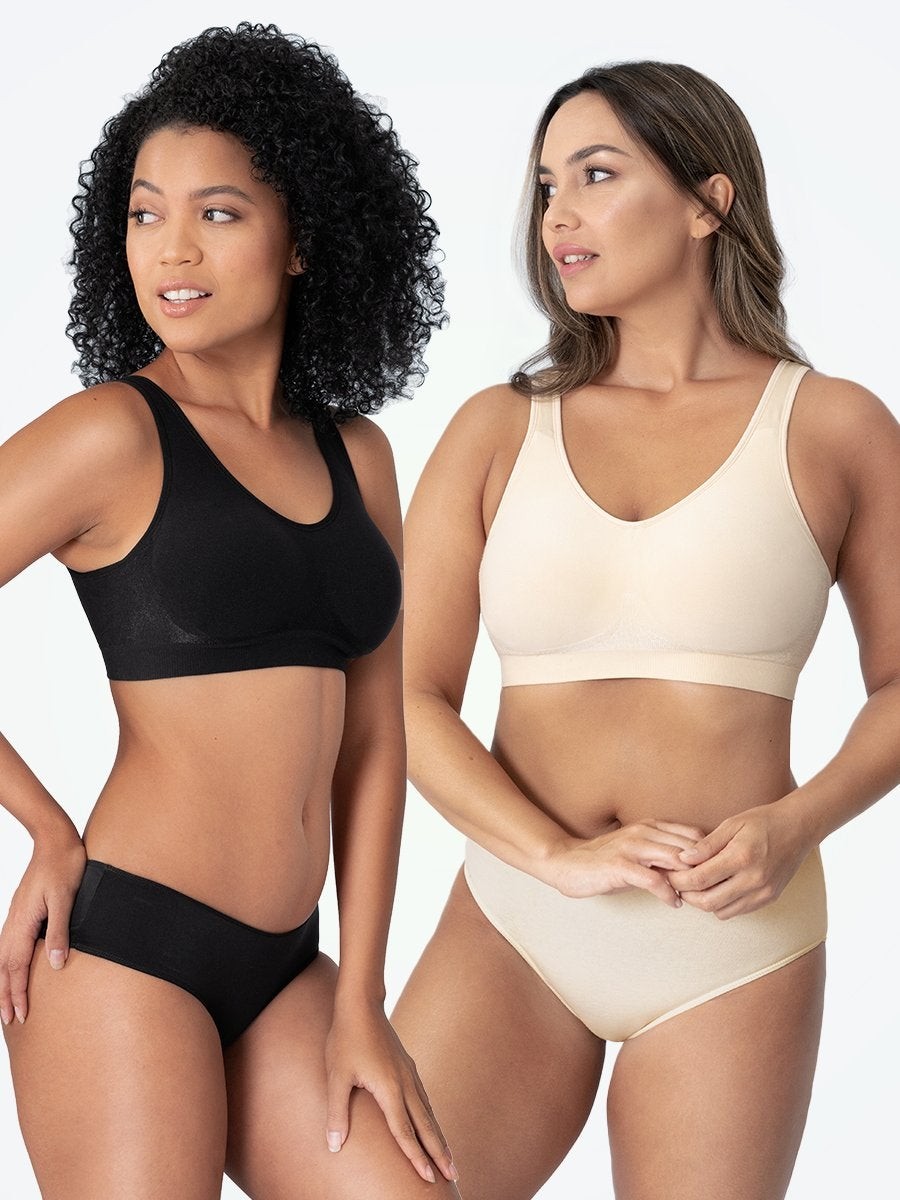 Truekind Bra 1 Black / 1 Nude / S Truekind® 2-Pack Daily Comfort Wireless Shaper Bra