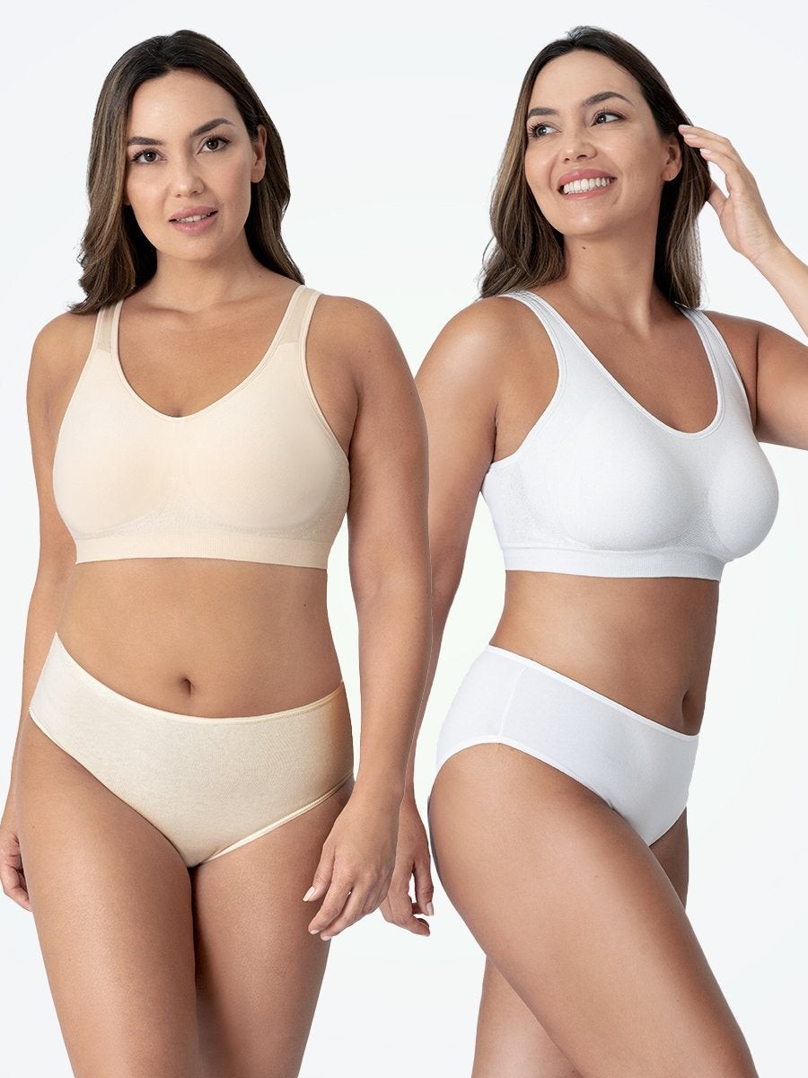 Truekind Bra 1 Nude / 1 White / S Truekind® 2-Pack Daily Comfort Wireless Shaper Bra