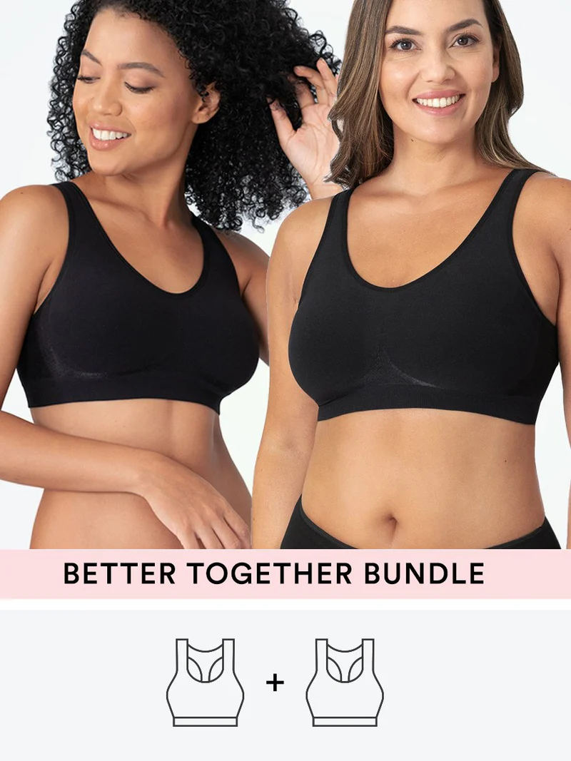 Truekind Bra 2 Black / S Truekind® 2-Pack Daily Comfort Wireless Shaper Bra