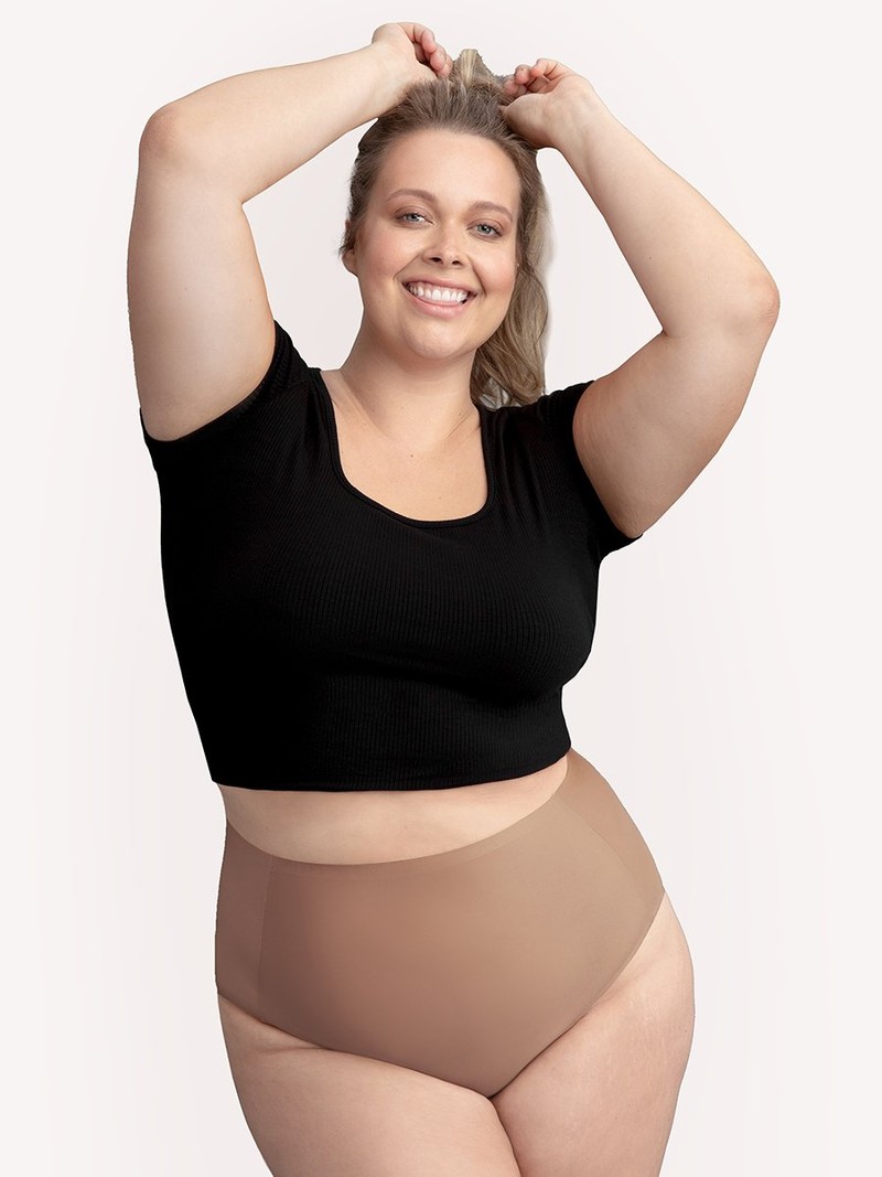 Truekind Underwear Latte / S - XL Truekind® Seamless Stretch Mid-Waist Brief
